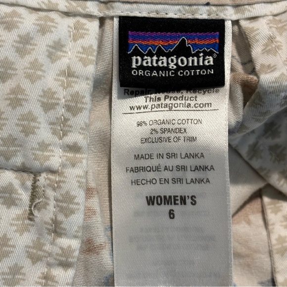 PATAGONIA Sz 6 98% Organic Cotton Birds Pattern Casual Athleisure Shorts - Picture 5 of 6